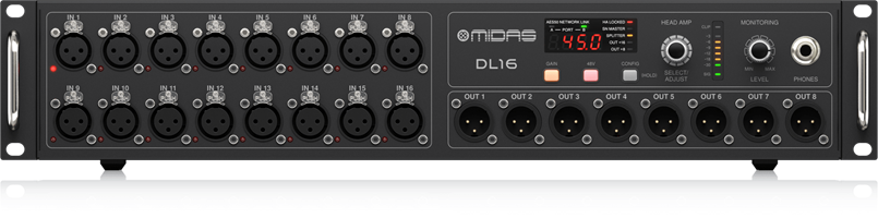 Midas Dl16 - 16 Input, 8 Output Stage Box with 16 MIDAS Microphone Preamplifiers